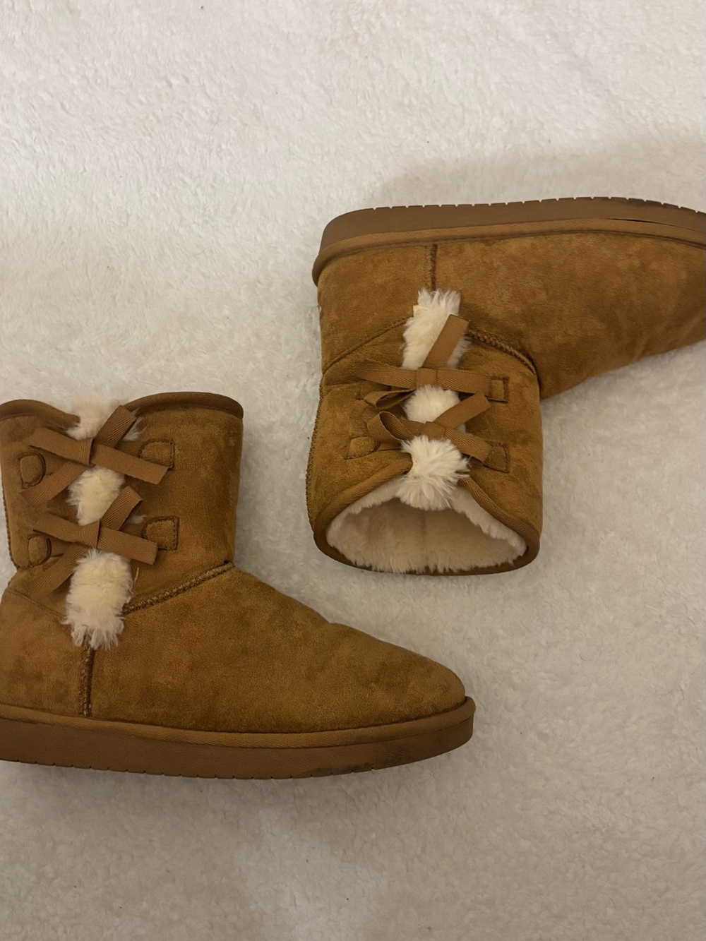 Amazon Women's Chestnut Suede Shearling Lined Slippers